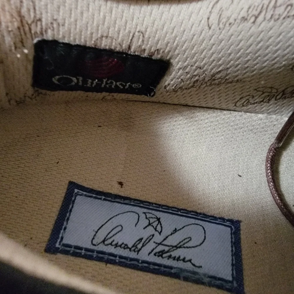 Vintage Arnold Palmer Umbrella Outlast LSC Brown Woven Golf Shoes Size 11.5